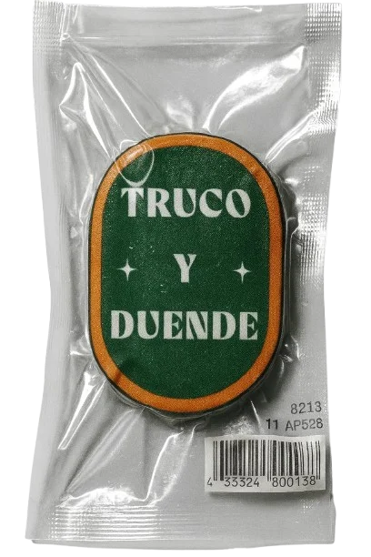 logo de TRUCO Y DUENDE EN 3D, envasado al vacio con una bolsa